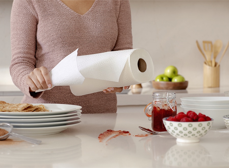 Papier essuie-tout utilisé dans la cuisine